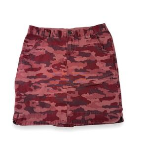 Duluth Trading Co Camo Cargo Skort Women's Size 4 Pink Burgundy